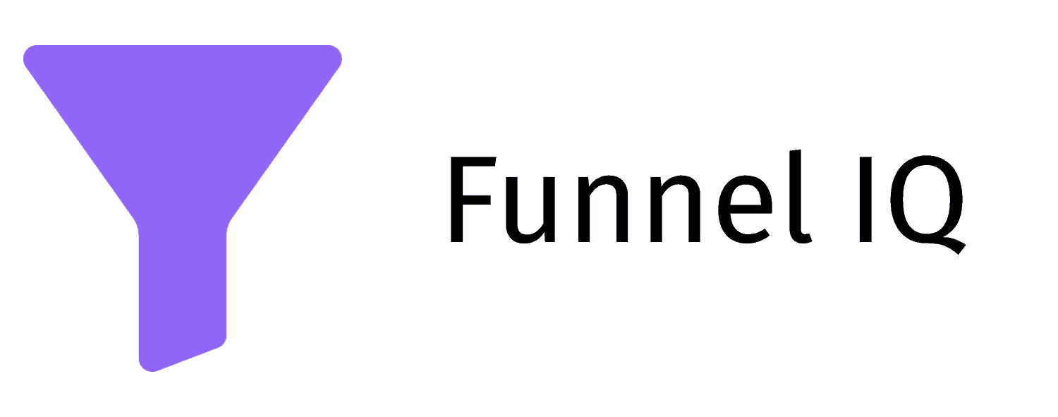 Funnel iq logo on a purple background.