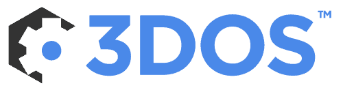 3dos logo on a blue background.
